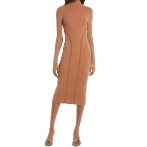 French Connection Simona Long Sleeve Rib Sweater Dress